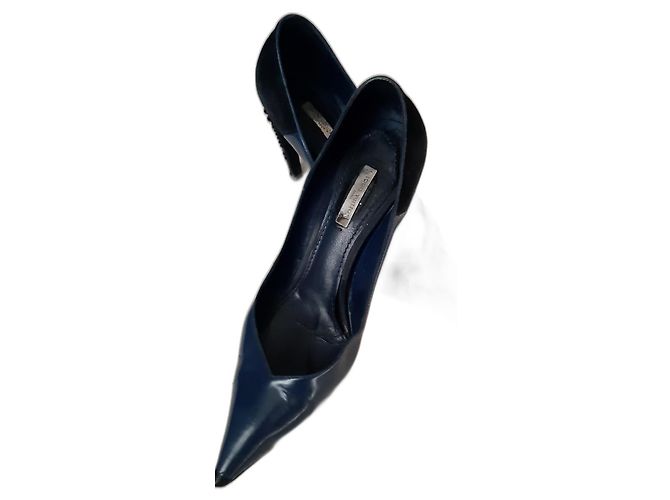 Décolleté Louis Vuitton in pelle d'agnello nero e blu scuro