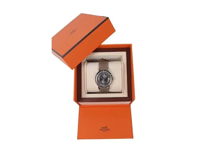 Orologio Clipper di Hermès Beige Acciaio  ref.1157945