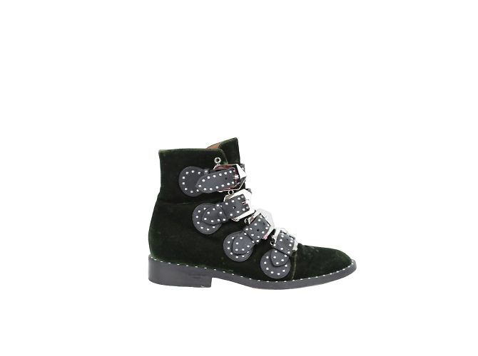 Givenchy Botas de veludo com fivela Verde