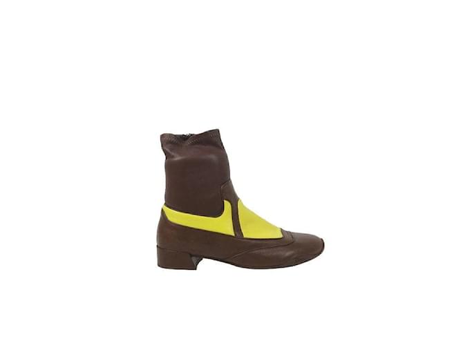 Dior Leather boots Brown  ref.1158130