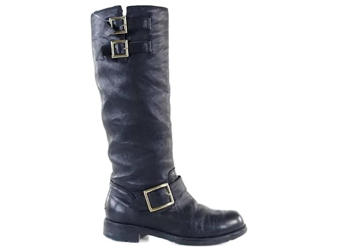Jimmy Choo Leather boots Black  ref.1158190