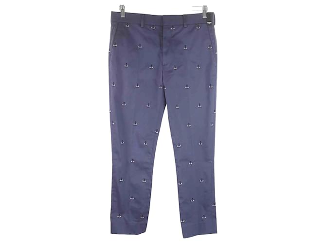 Fendi Pantalón chino de algodón Azul  ref.1158217