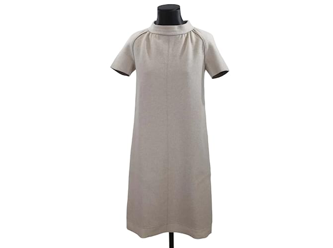 Yves Saint Laurent Vestido de lana Blanco  ref.1158218