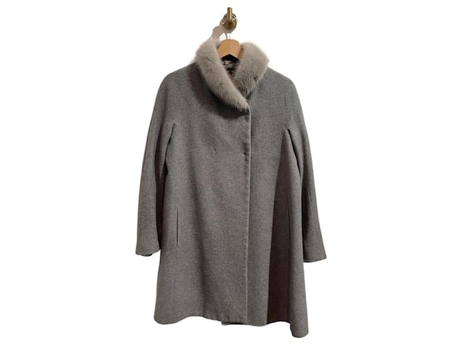 MAX MARA  Coats T.it 42 Wool Grey  ref.1158358