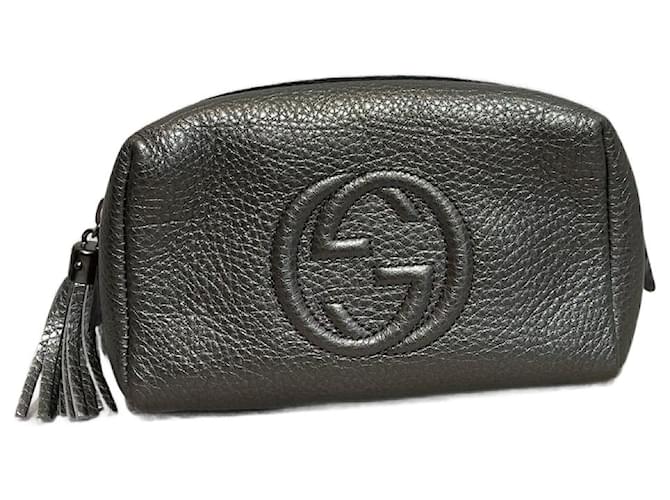Marmont Clutch bags GUCCI T.  Couro Cinza  ref.1158360