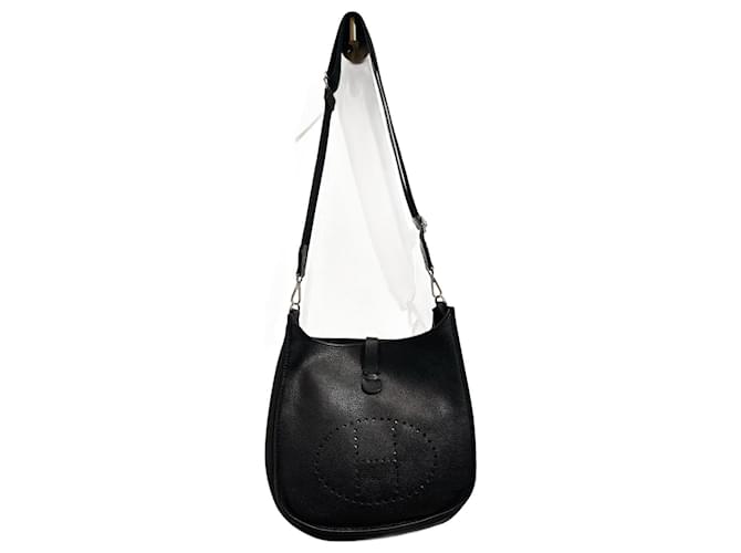 Evelyne Hermès HERMES  Handbags T.  leather Black  ref.1158389
