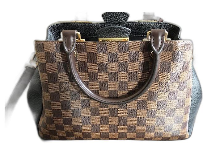 Sac à main Louis Vuitton Brittany Damier Ébène Cuir