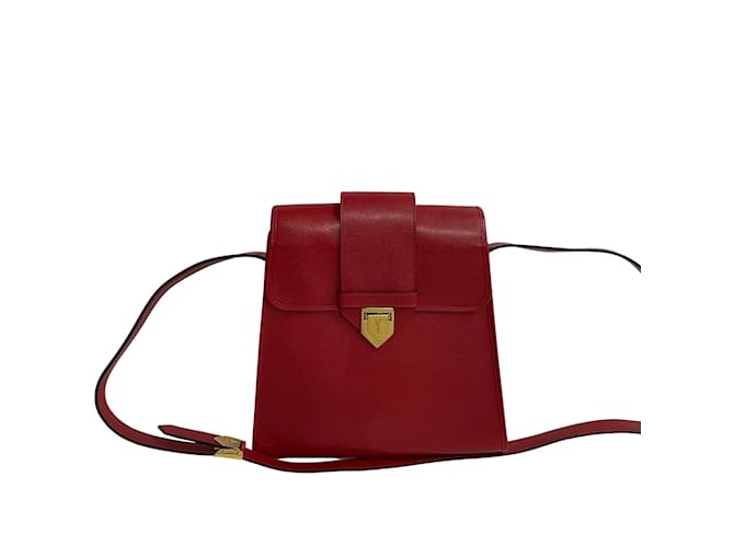 Yves Saint Laurent Leather Crossbody Bag Red Pony-style calfskin  ref.1158486