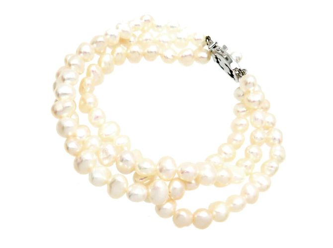 Mikimoto Pulseira Tripla Pérola
