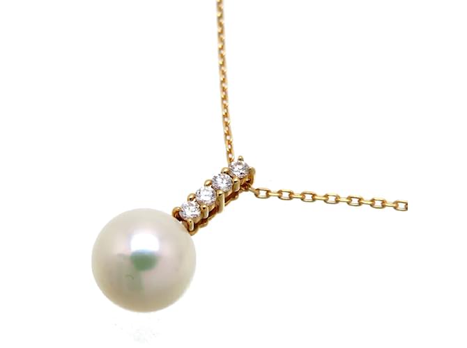 & Other Stories 18K Pearl Diamond Necklace White Metal  ref.1158500