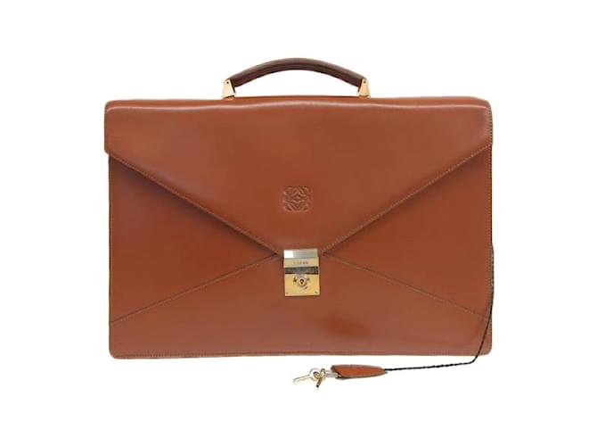 Loewe Anagram Business Bag Brown Leather Pony-style calfskin  ref.1158532