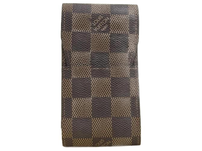 Louis Vuitton Damier Ebene Etui Cigarette Case N63024 Brown Cloth  ref.1158544
