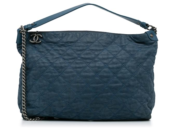 Chanel Blue French Riviera Satchel Leather Pony-style calfskin  ref.1158893