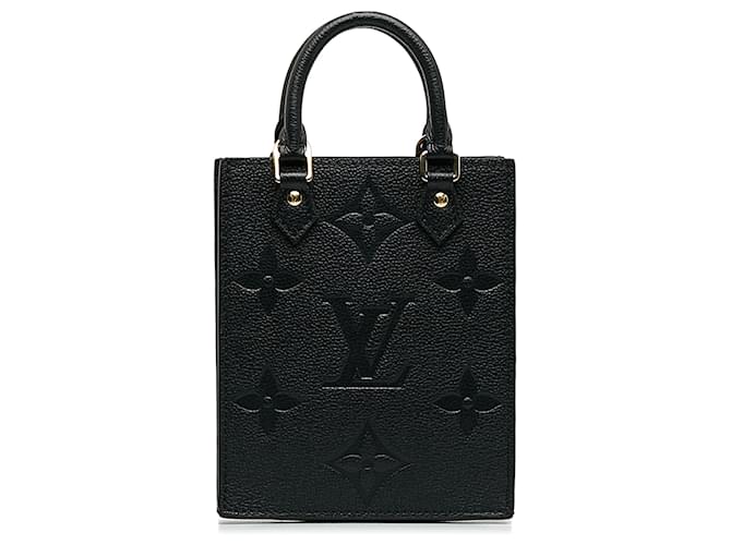 Louis Vuitton Black Monogram Empreinte Petit Sac Plat Preto Couro  ref.1158911
