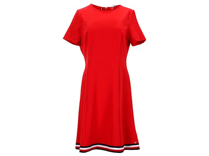 Tommy Hilfiger Robe ajust e pour femme en polyester rouge ref