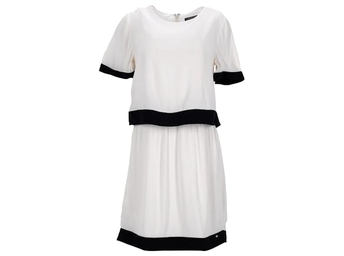 Tommy Hilfiger Damenkleid aus cremefarbener Viskose Weiß Roh Zellulosefaser  ref.1159044