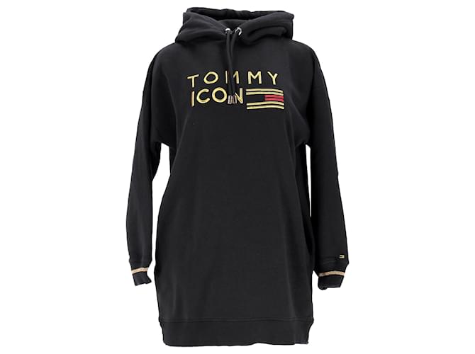 Tommy Hilfiger Damen-Kleid mit entspannter Passform aus schwarzer Baumwolle  ref.1159048