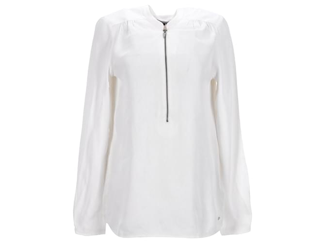 Tommy Hilfiger Womens Long Sleeve Blouse White Cream Viscose Cellulose fibre  ref.1159073