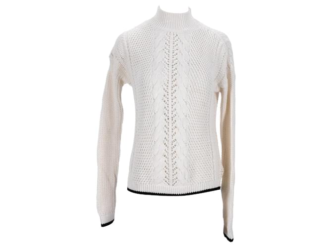 Tommy Hilfiger Damen-Pullover mit normaler Passform Weiß Baumwolle  ref.1159076