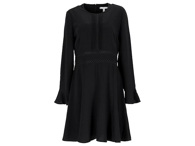 Tommy Hilfiger Vestido Negro Con Panel De Encaje Exclusivo Para Mujer En Poliéster Negro  ref.1159082