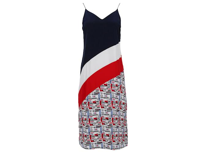 Tommy Hilfiger Womens Colour Blocked Midi Dress in Multicolor Polyester Multiple colors  ref.1159084