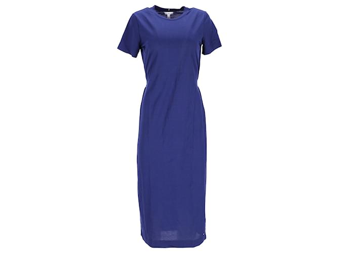 Tommy Hilfiger Viskose-Kleid mit Rundhalsausschnitt für Damen in blauer Viskose Zellulosefaser  ref.1159089