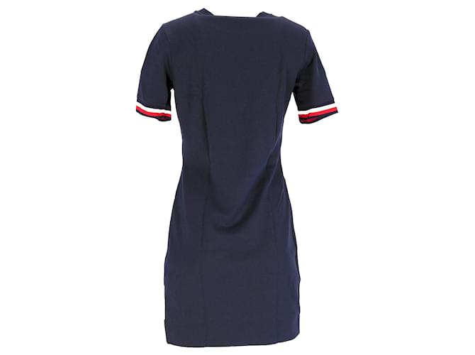 Tommy Hilfiger Womens Signature Tape Knitted Mini Dress in Navy Blue Nylon  ref.1159097