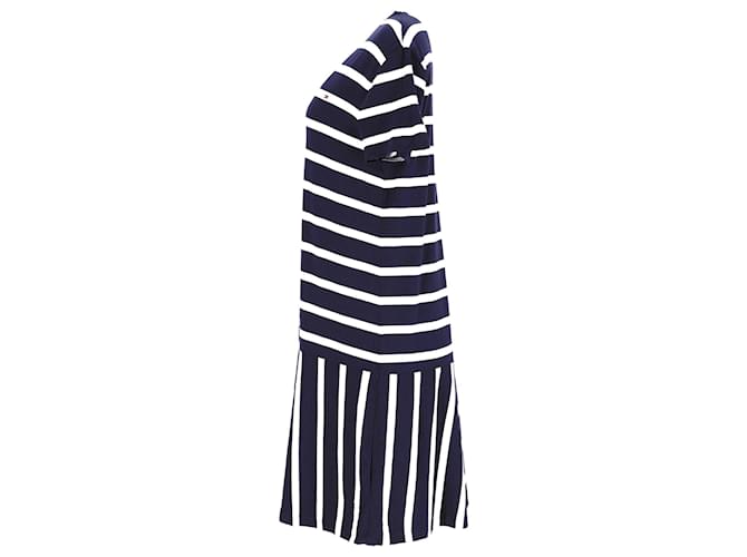 Tommy Hilfiger Womens Striped Relaxed Fit Dress in Navy Blue Viscose Cellulose fibre  ref.1159101