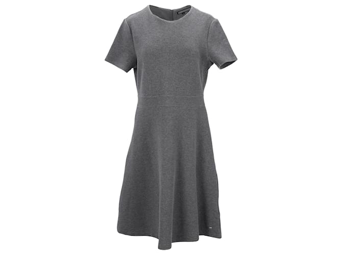Tommy Hilfiger Womens Fitted Dress Grey Cotton  ref.1159102