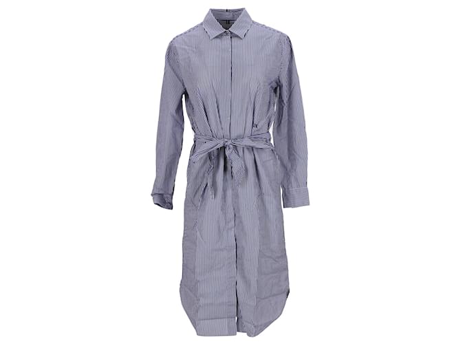 Tommy Hilfiger Womens Essential Midi Shirt Dress in Blue Cotton  ref.1159116