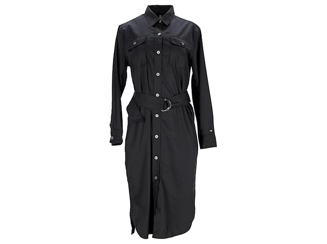Tommy Hilfiger Damen-Kleid mit entspannter Passform aus schwarzer Baumwolle  ref.1159123