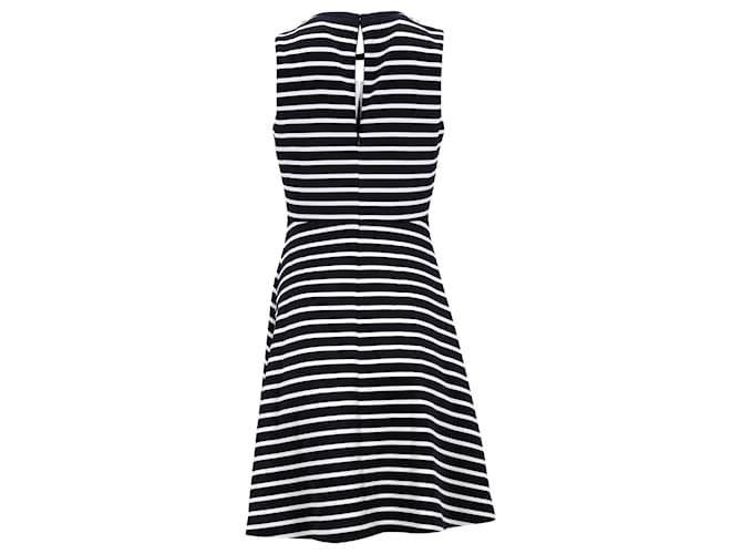 Tommy Hilfiger Womens All Over Stripe Fit And Flare Dress in Navy Blue Polyester  ref.1159133