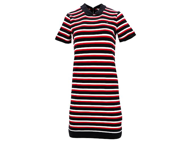 Tommy Hilfiger Womens Stripe Relaxed Fit Polo Dress in Multicolor Cotton Multiple colors  ref.1159136