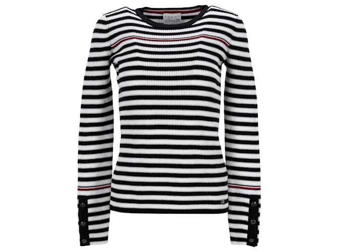 Tommy Hilfiger Womens Tommy Icons Jumper Navy blue Cotton  ref.1159141