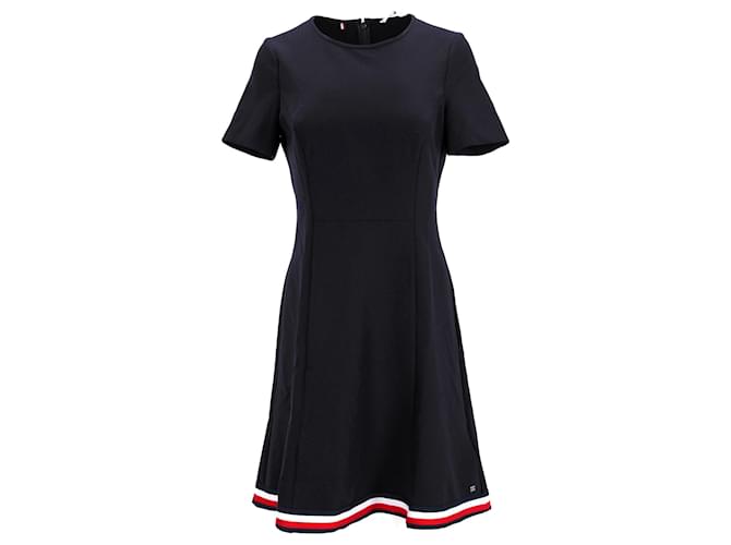 Tommy Hilfiger Womens Fitted Dress Navy blue Polyester  ref.1159142