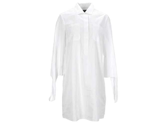 Tommy Hilfiger Damen-Hemdkleid aus knackiger Baumwolle Weiß  ref.1159146
