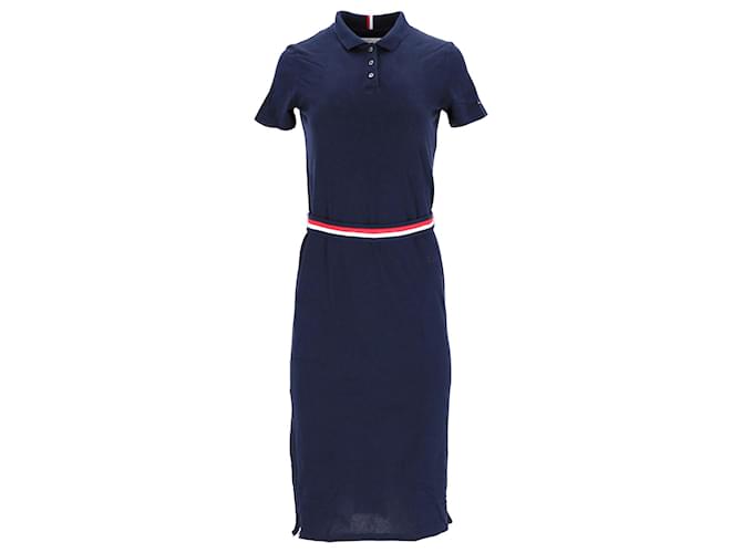 Tommy Hilfiger Womens Regular Fit Dress in Navy Blue Cotton  ref.1159159