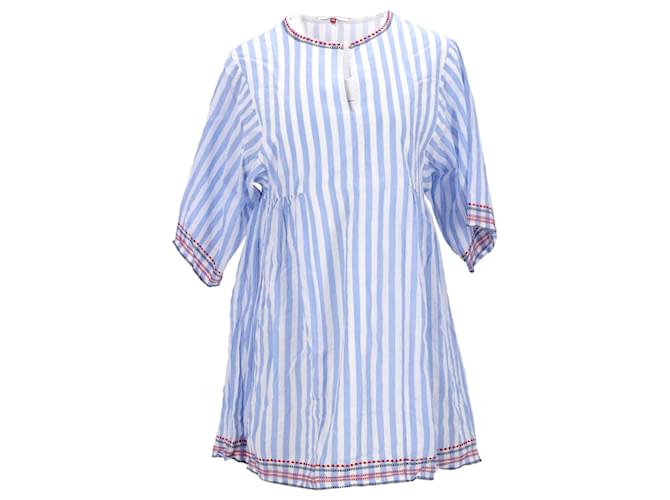 Tommy Hilfiger Womens Ithaca Stripe Kaftan Dress in Light Blue Cotton  ref.1159162