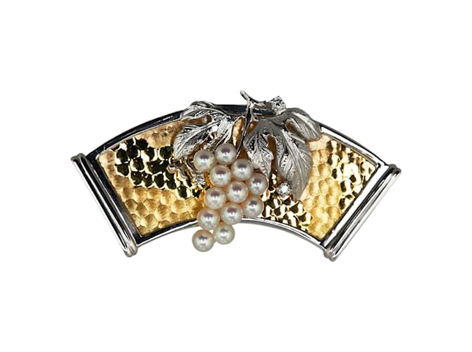 & Other Stories 14K Akoya Pearl Brooch Golden White gold Metal  ref.1159199