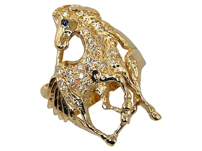 & Other Stories 18K Sapphire Horse Ring Golden Metal Gold  ref.1159200