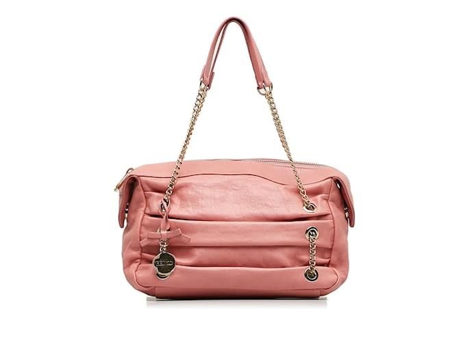 Valentino Leather Chain Shoulder Bag Pink  ref.1159214