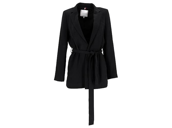 Tommy Hilfiger Blazer en crêpe avec ceinture à nouer pour femme Polyester Noir  ref.1159236