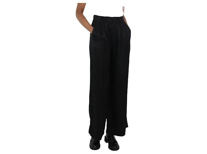 Anine Bing Black wide-leg trousers - size UK 6 Lyocell  ref.1159244