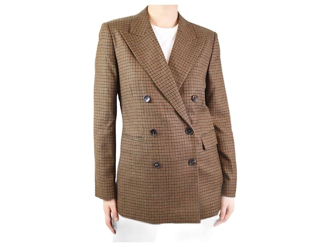 Etro Brown double-breasted wool blazer - size UK 12  ref.1159254