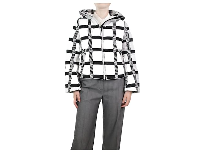 Autre Marque White and black checkered wool-blend jacket - size S Polyester  ref.1159259