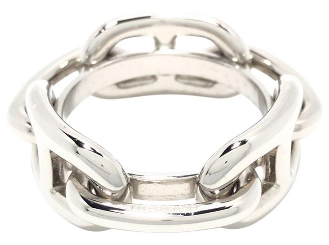Ring Hermès Anneau de carré 90 Regate Argento