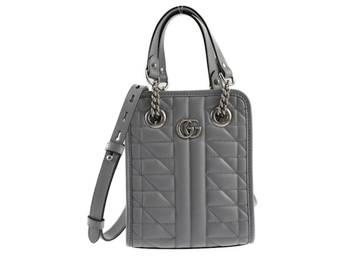 Marmont gucci Grey Leather  ref.1159942