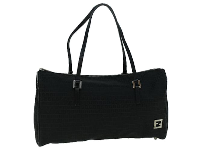 FENDI Zucchino Canvas Tote Bag Black Auth 60395 Cloth  ref.1160022