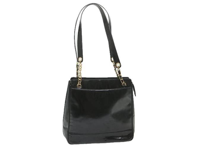 CHANEL Chain Shoulder Bag Patent Leather Black CC Auth bs10115  ref.1160063