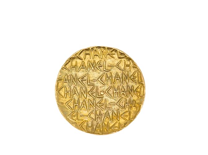 Broche Chanel CC Dourado Ouro amarelo  ref.1160224